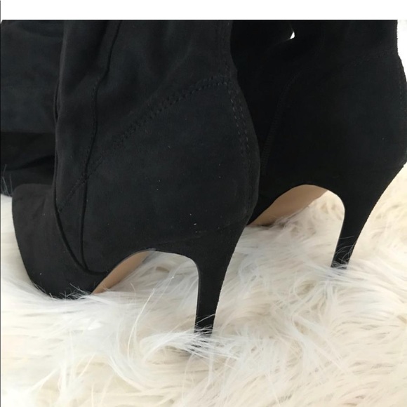 Asos Black knee suede leather thigh high boots 7 - Picture 6 of 8